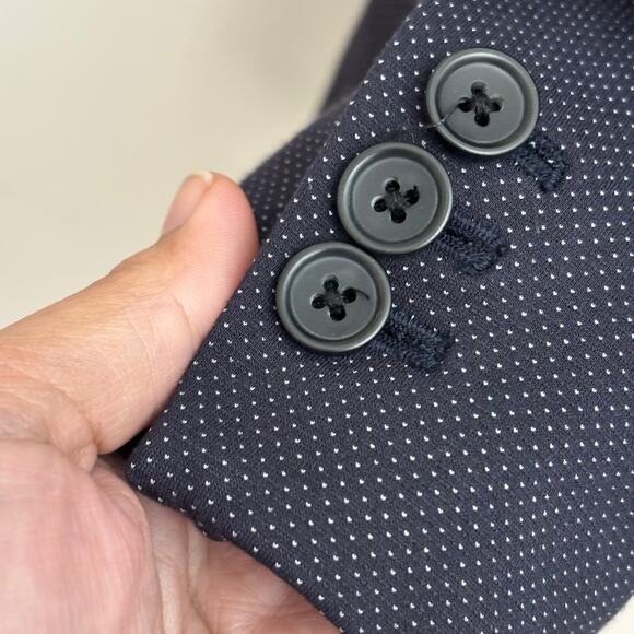 Banana Republic Navy One Button Stretchy Casual Blazer Jacket Women’s Size 6 - Picture 3 of 8